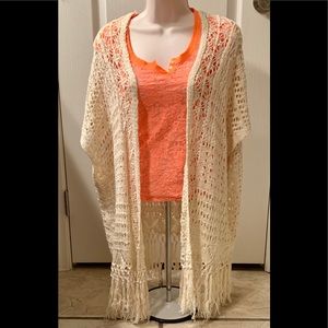 Women’s Forever 21 Sz L. S/S Crotchet Cardigan LN!